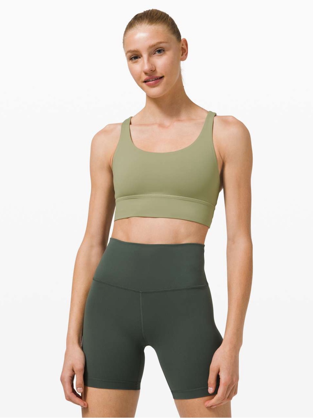 Lululemon Energy Bra Long Line *Medium Support, B–D Cup Rosemary Green 6